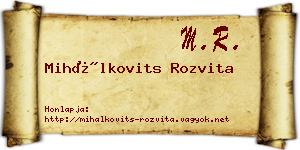 Mihálkovits Rozvita névjegykártya